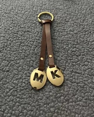 Michael Kors Gold Logo Purse Bag Charm KEY Chain FOB Hang Tag Brown Gold NEW • $10