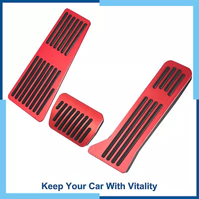 Pack (3) Car Brake Gas Accelerator And Rest Pedal Kit Red For Mazda 2 3 6 • $27.54