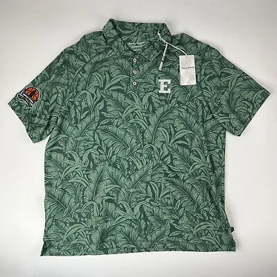 NWT Tommy Bahama Green Palm Island Zone S/S Eastern Michgan Polo Mens 2XL XXL • $54.31