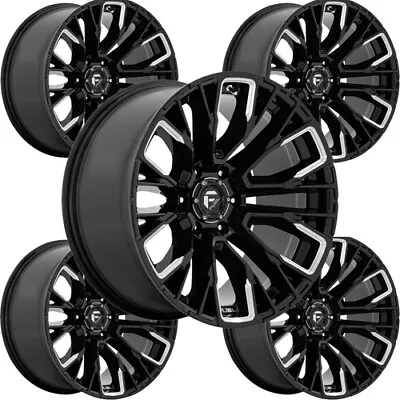 (Set-5) Fuel D849 Rebar 6 20x10 6x5.5  -18mm Black/Milled Wheels Rims 20  Inch • $2285