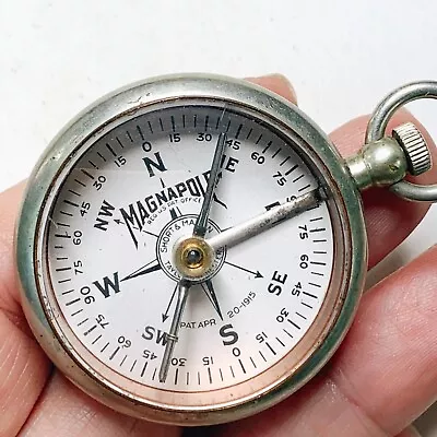 Antique Magnapole Compass Short + Mason 1915 Engineering Camping • $125