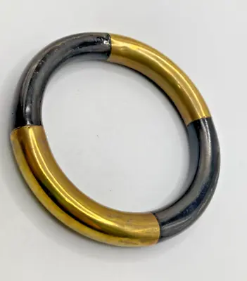 Vintage Brass & Wood Bangle • $9.49