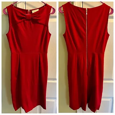 Kate Spade New York Back Zip Front Bow Sleeveless Dress Red Women’s Size 6 • $27.99