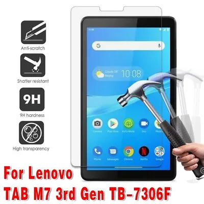 Tablet Tempered Glass Screen Protector Cover For Lenovo Tab M7 3rd Gen TB-7306F • £4.99