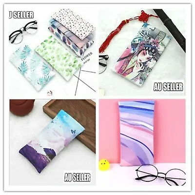 $4.75 • Buy Mouth Snapped Sunglasses Eyeglass Leaves Glasses Case Soft Pouch Bag Pocket 