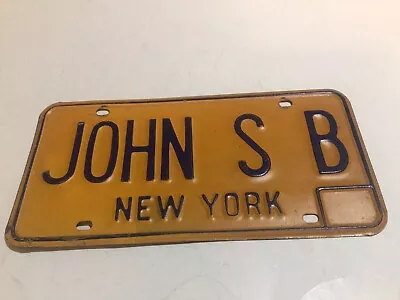 Nice Scarce Vintage 1970’s New York State Vanity License Plate - “ JOHN S B “ • $9.99