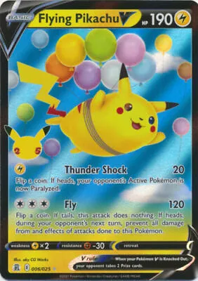 $5.99 • Buy Flying Pikachu V - 006/025 Ultra Rare Celebrations NM Pokemon TCG
