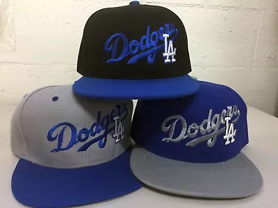 Los Angeles Dodgers Snap Back Cap Hat Embroidered LA Adjustable Flat Bill Men • $26.95