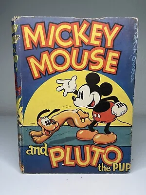 Mickey Mouse And Pluto The Pup HC (1936 Whitman Publishing Co) • $125