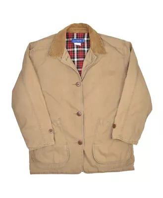 J Crew Chore Jacket Womens S Brown Flannel Lined Barn Workwear Corduroy Collar • $36.75