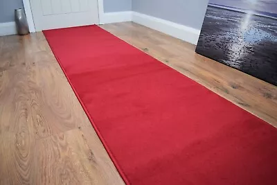 Hollywood Style Red Stairway Runner  Made To Measure Hall Way Rug Mat Ex Long • £150