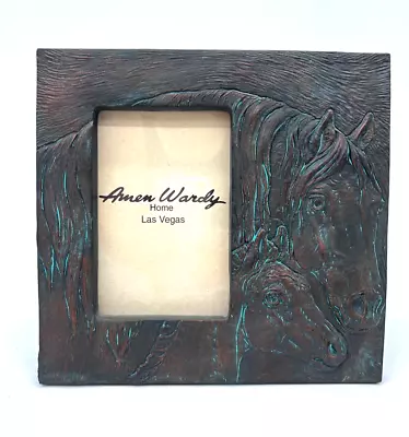 RARE Amen Wardy Home Las Vegas Mare And Foal Horse Cast Texture Photo Frame • $180