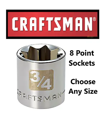 Craftsman 3/8  Or 1/2  Drive SAE Star 8 Point Socket Any Size STD New  • $14.95