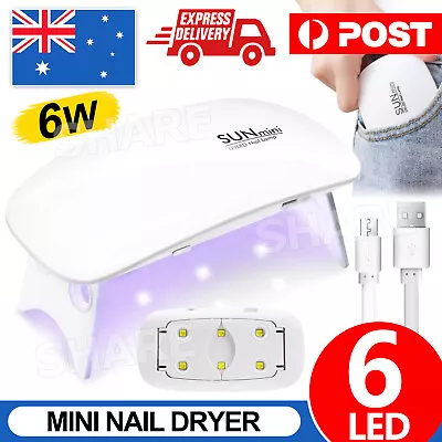 Mini UV Nail Dryer Gel Curing Machine UV LED Lamp Manicure Portable Light 6W • $7.85