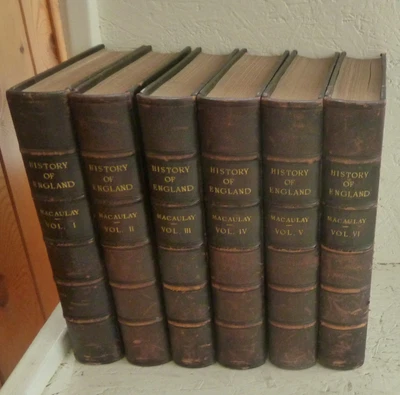 £69.99 • Buy Vintage SIX Book Set 1914 History Of England Lord Macaulay Handsome Binding Illu