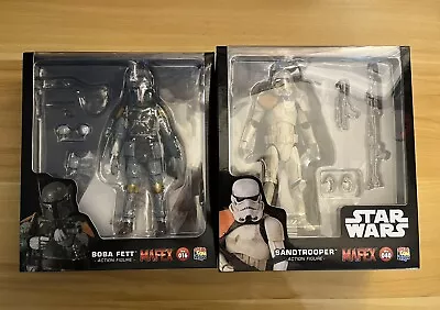 MAFEX Medicom Star Wars 016 Boba Fett AND MAFEX Sand Troopper 040 COMPLETE 1/12 • $89.99