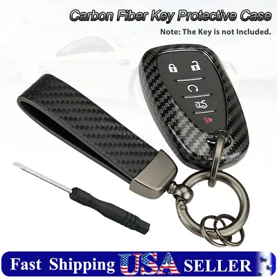 Carbon Fiber Key Fob Cover For Chevy Camaro Malibu Cruze Spark Volt + Keychain • $11.99