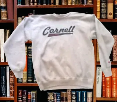 Cornell University Vintage Champion Sweatshirt Y2K 90s Mens Medium Warmup Gray • $18.85