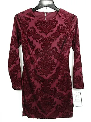 B Darlin Junior's Burgundy Velvet Bodycon Dress Size 13/14 New W/ Tags • $19.95