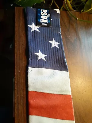 Two Sox AMERICA USA Red White & Blue American Flag Socks Size 10-13  • $7.50