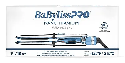 BaBylissPRO Nano Titanium Prima2000 Flat/curling Travel Size Dual V 3/4  420F • $29.99