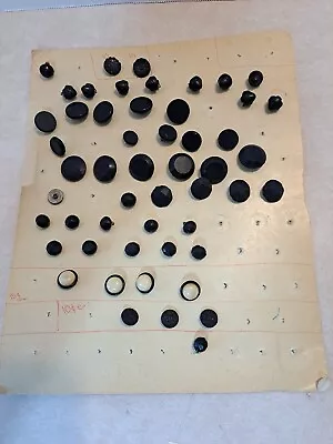 $19.99 • Buy Lot Of 52 Vintage Antique On Orig. Card Black & Other Shank Buttons  