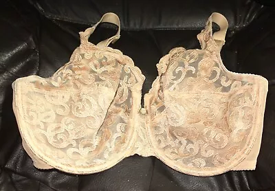 Wacoal Beige Lace Cup Underwire Bra Sz 34DDD #85199 • $10.29