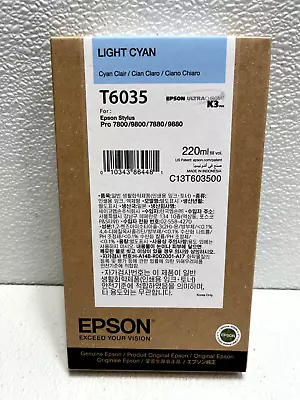 Genuine Epson Ink T6035 Light Cyan Date: June 2023 • $59.95