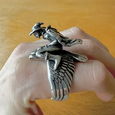 RARE Custom James Yesberger - Wizard Riding Falcon Ring - Collectors Piece 925 • $2500