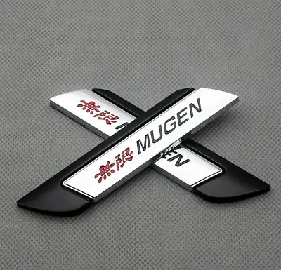 Pair Black Metal Fender MUGEN Emblem Logo Side Wing Sports Badge Car Sticker • $14.99