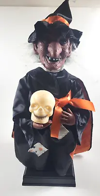 Vintage Halloween Motion-ettes Witch Animated + Illuminated Witch W/ Skull • $24.99