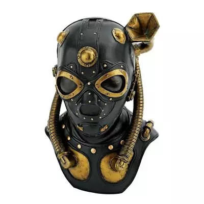 Anti-Establishment Steampunk Industrial Straps Valves Hoses Gas Helmet Statue • $75.23