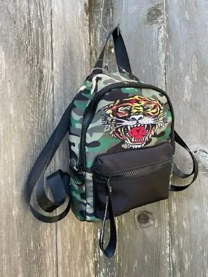 NWT Tiger Tattoo ED HARDY Camo Small Backpack Purse - Greens Black • $43.75