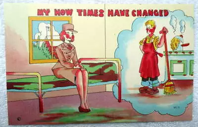 Wwii Military Wac Comic Linen Postcard My How Times Have Changed #12 • $3.95