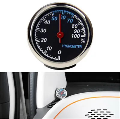 Car Decor Fashion Cute Digital Quartz Clock Mini Auto Stick-On Hygrometer Meter • $14.69