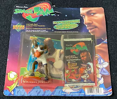 1996 Upper Deck Space Jam Sealed Set Michael Jordan Figure And Foil Pack  • $99