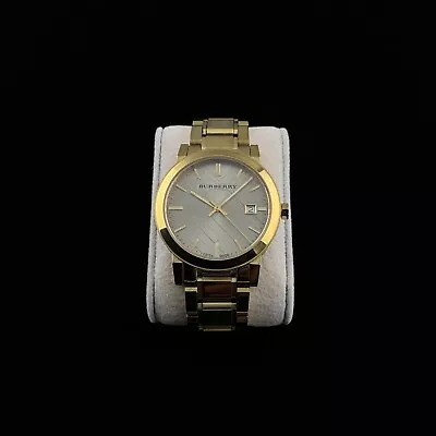 Burberry 'the City' Bu9033 Gold/champagne Check Mens Womens Unisex Watch • $127.50