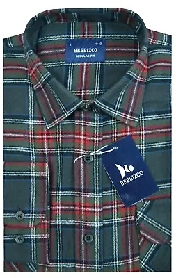 Plaid Flannel Shirt Lumberjack Yarn Dyed Check Brushed 100% Cotton By Beebizco • £12.99