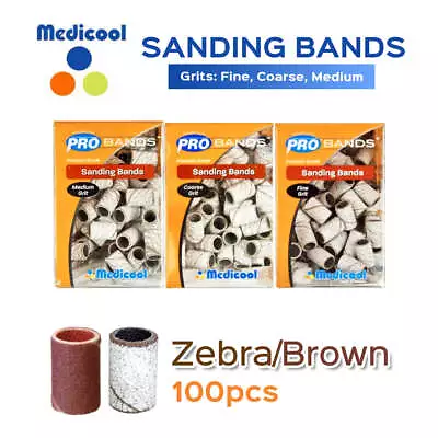 Medicool Sanding Bands Box Of 100 (Zebra/Brown - F/C/M) *Pick Any* • $7.99