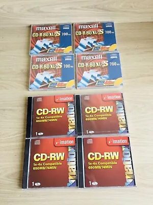 BUNDLE OF 4x MAXELL CD-R 80 XL-S 700MB  & 4x IMATION  CD-RW 650MB • £8