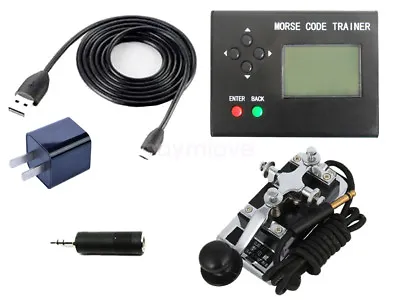 Morse Code Trainer Shortwave Radio Telegraph CW Key Learning Radio + K4 Key • $144