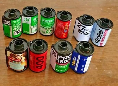 $20 • Buy  Film Canisters EMPTY 35mm 10 Roll  Developed Negative Cartridges Fuji Rollei