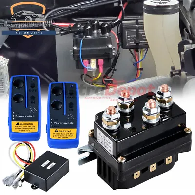 Winch Solenoid Relay Contactor 8000-12000LB+ 2X Wireless Remote Control 12V 500A • $54.98