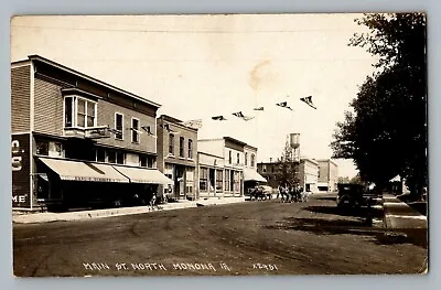 Monona Iowa IA Main Street North Real Photo Postcard RPPC 1917 • $35
