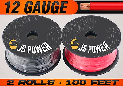 12 Gauge Primary Wire Remote Cable Red & Black CCA - 2 Rolls - 100 Feet Each • $23.95