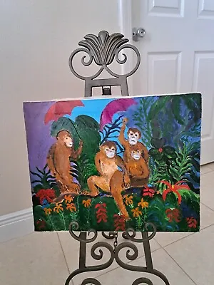 Painting Original Monkeys Antique • $175