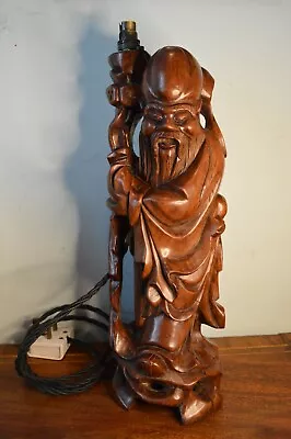 £34.99 • Buy Antique Chinese Carved Figure Lamp Base