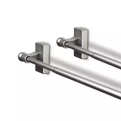 Adjustable 9 -16  Magnetic Curtain Rod ( Set Of 2 ) - Satin Nickel • $30.23