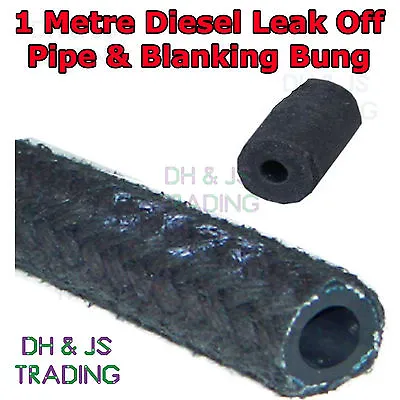 £4.99 • Buy 1 Metre Diesel Leak Off Pipe + Blanking Bung Kit Fuel Line Hose Hosing 