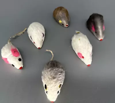 Lot Of 6 Vintage 70s Real Fur Mice Assorted Colors Pre Owned • $45